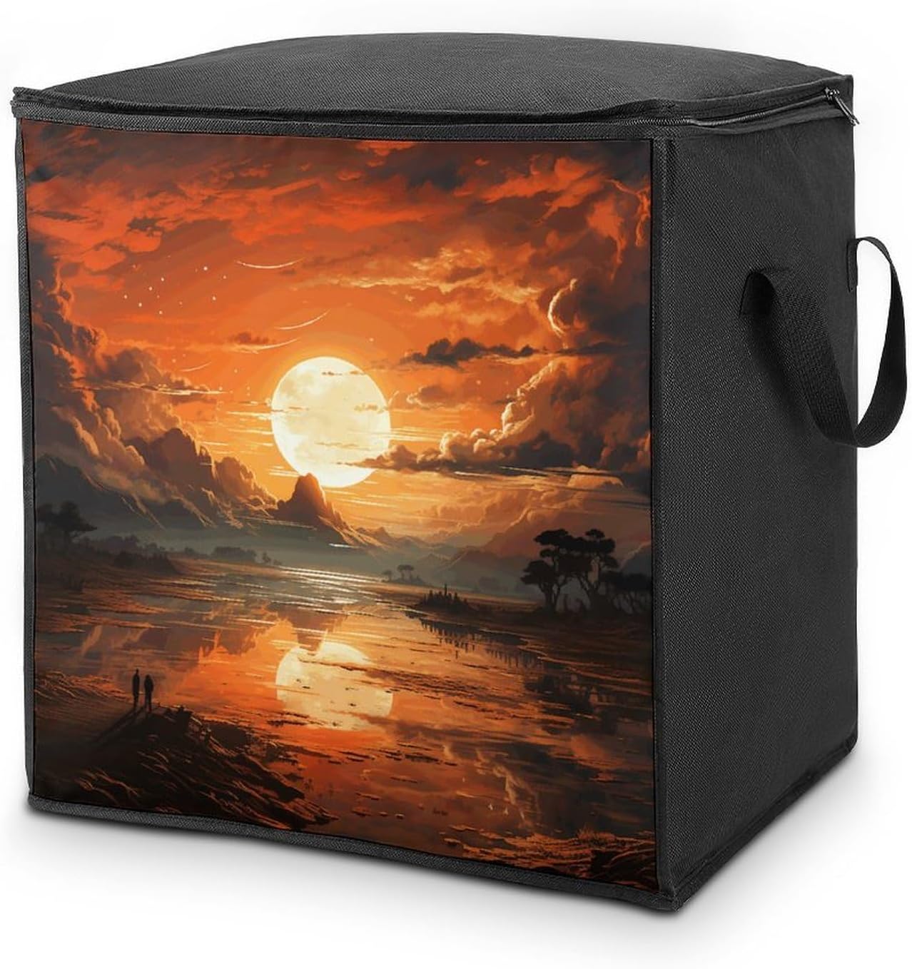 Orange Sky Storage Bags Moving Bags Storage Bins | Comforter Storage Bag Reinforced Handles & Zippers Foldable Closet Organizers and Storage for Blanket Pillow Clothes
