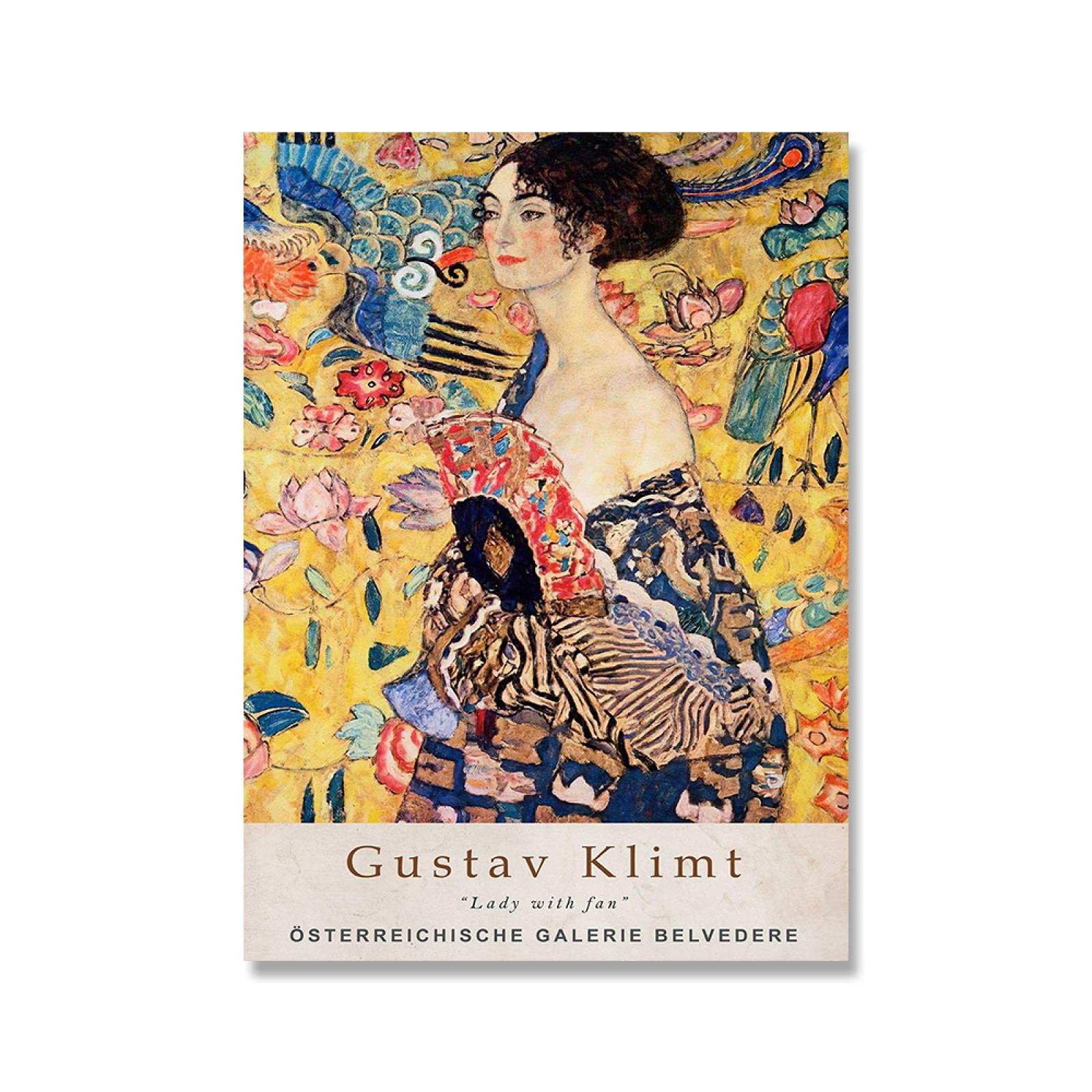 Hengyun Art Frameless Gustav Klimt Art Exhibition Poster Classic Artwork Abstract Painting Canvas Print Wall Picture For Bedroom Home Decor 70X100cm