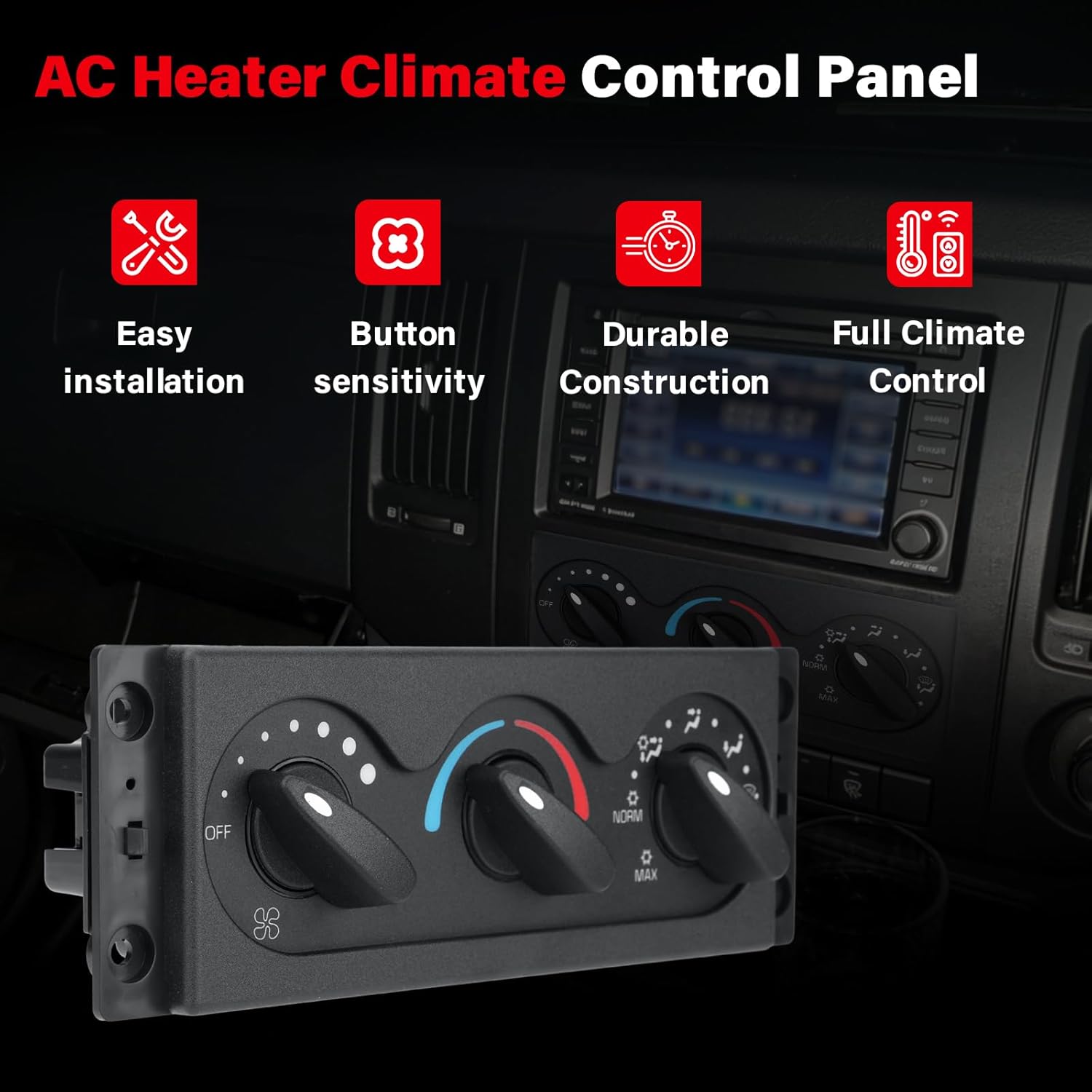 AC Heater Climate Control Module Compatible with International 4200 4300 4400 7400 7500 7600 7700 8500 8600, International Durastar 4200 4300 4400 Lonestar Terrastar Workstar, Replaces# 3545543C5