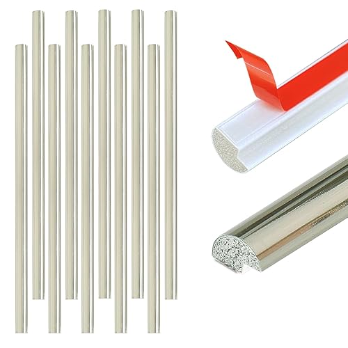 Tilingview 10 piezas de borde de azulejos autoadhesivos de 12 pulgadas, azulejos decorativos de PVC para salpicaduras (oro claro)