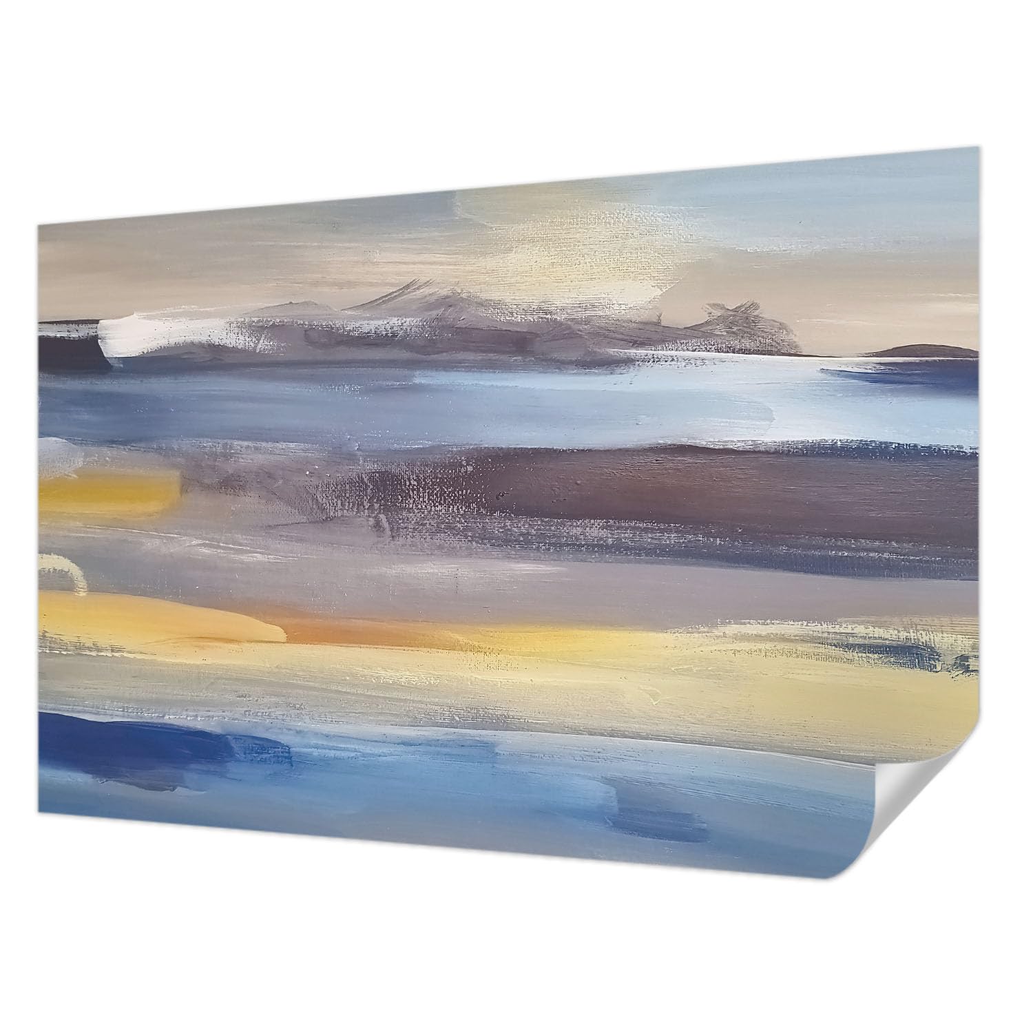 Tapisserie murale autocollante paysage paisible 104x70 cm pour décoration salon et chambre