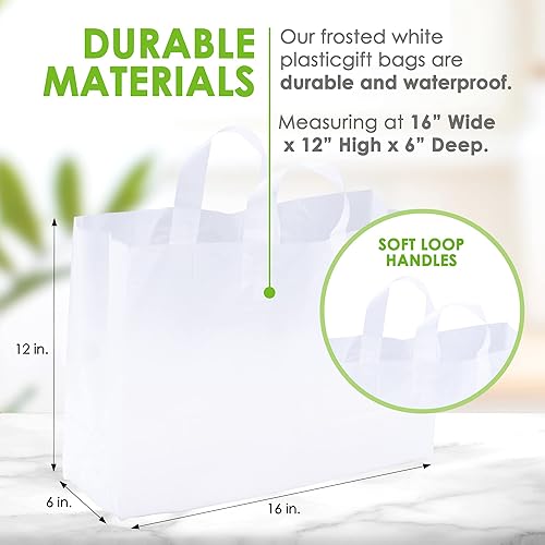 Miniatura 9 de Prime Line Packaging - Paquete de 100 bolsas de plástico de 16 x 6 x 12 pulgadas bolsas de compras para pequeñas empresas grandes y transparentes de