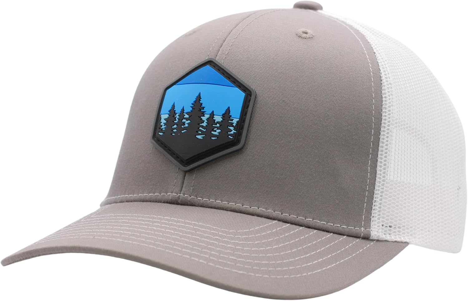 LINDO Trucker Hat [ Mountain Sky Design ] for Men and Women: Mid Profile Cap with Breathable Mesh Back and Adjustable Snap