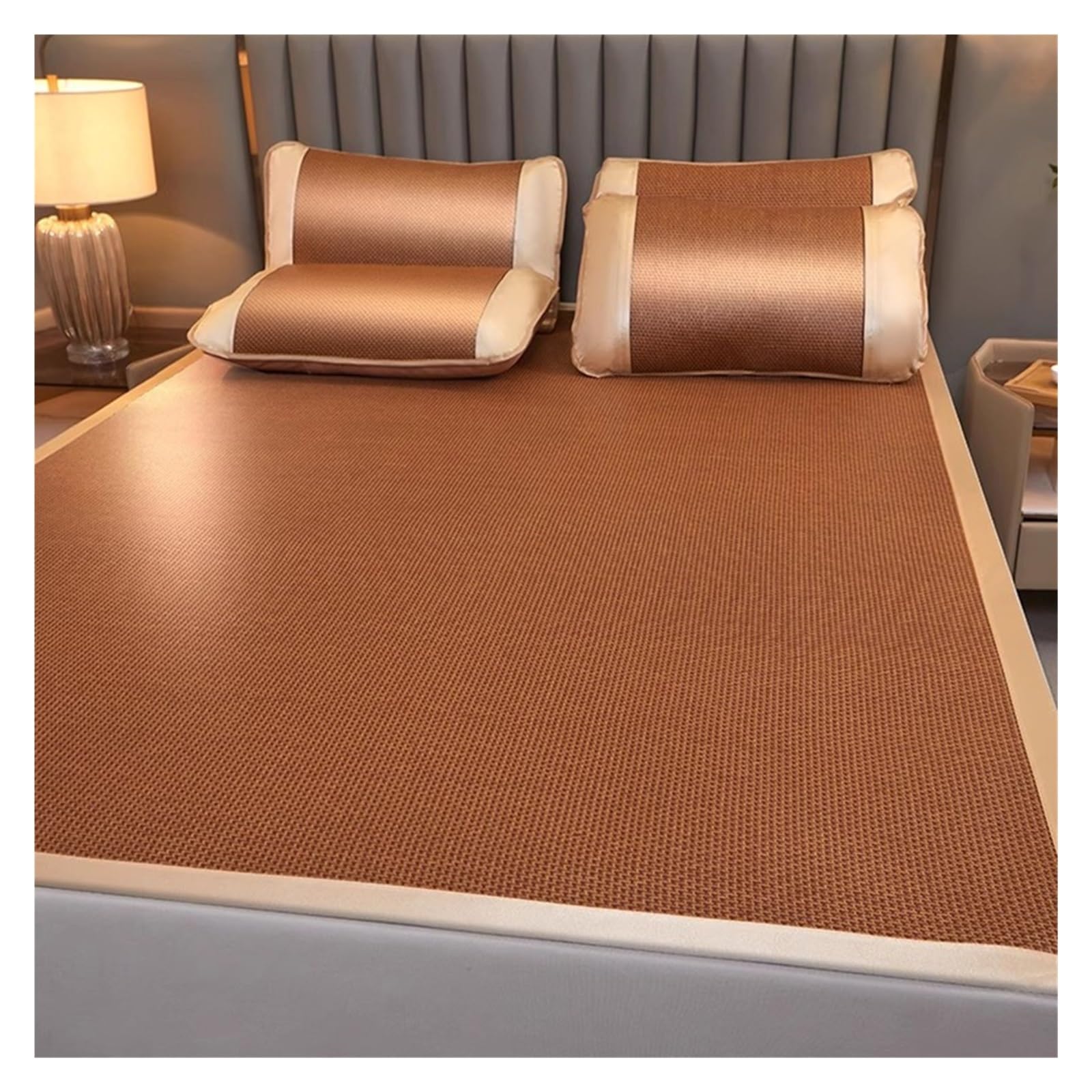 3-Piece Summer Cooling Mattress Pad Set Foldable Ice Silk Sleeping Mat Topper Breathable Bed Sheet Cover for Hot Sleepers Portable Cooling Bed Mat (Style-3 90 * 190cm) — image 1