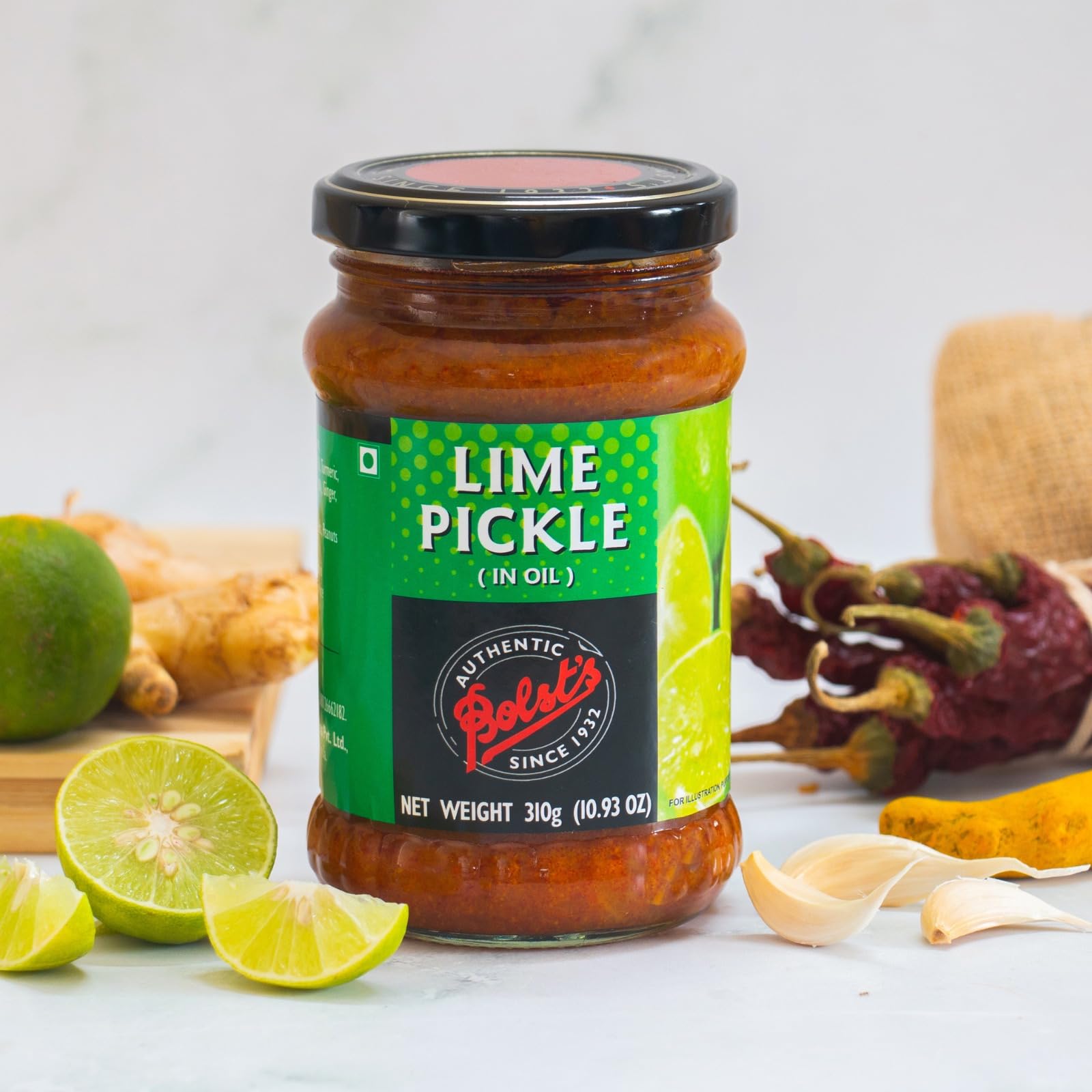 Bolst's Lime Pickle |Authentic Kerala Lime Pickle | Lemon Pickle | Naranga Achaar| Nimbu Ka Achaar | Export Quality| Tasty & Tangy| Made With Farm Fresh Organic Lemons | Homemade Taste 100% Natural Ingredients | 310g