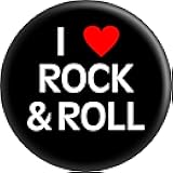 I Love Rock & Roll - White Text with Red Heart - 1.25