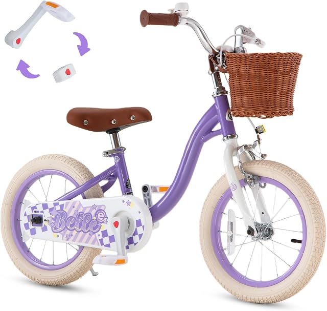RoyalBaby Pink & Purple Belle EZ Kids Bike Balance and Pedal Bicycle