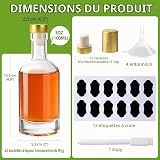 YBCPACK Lot de 12 Bouteilles en Verre 100 ml avec Bouchons et Capsules Thermorétractables – Kit Complet pour Spiritueux Maison, Jus, Huiles Aromatisées et Cadeaux DIY - 2