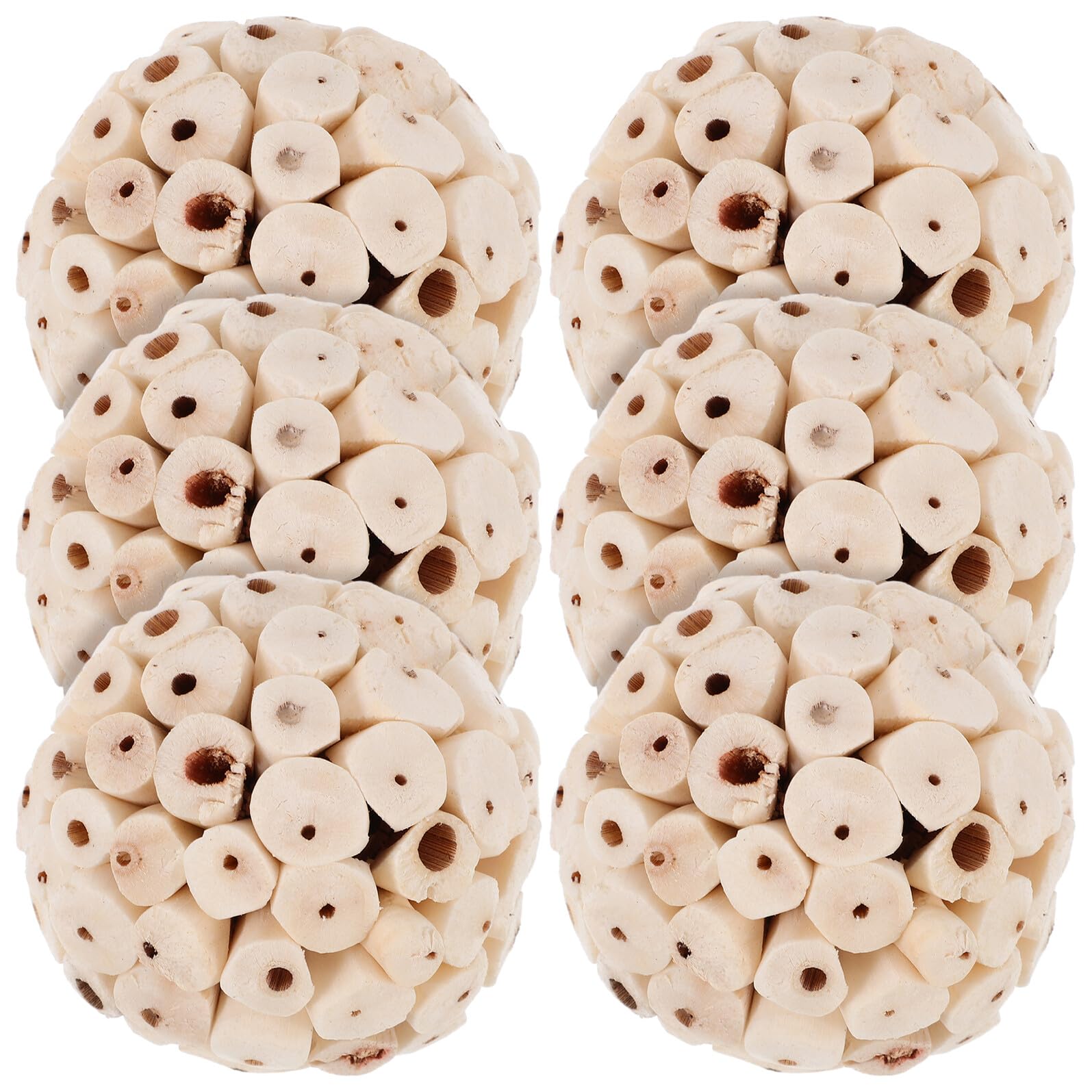 SEWACC 6 Bolas Masticables Naturales para Conejos y Cobayas, Juguetes para Masticar Que Reducen el Aburrimiento y Afilan los Dientes, Paquete de 6 Unidades para Forrajeo