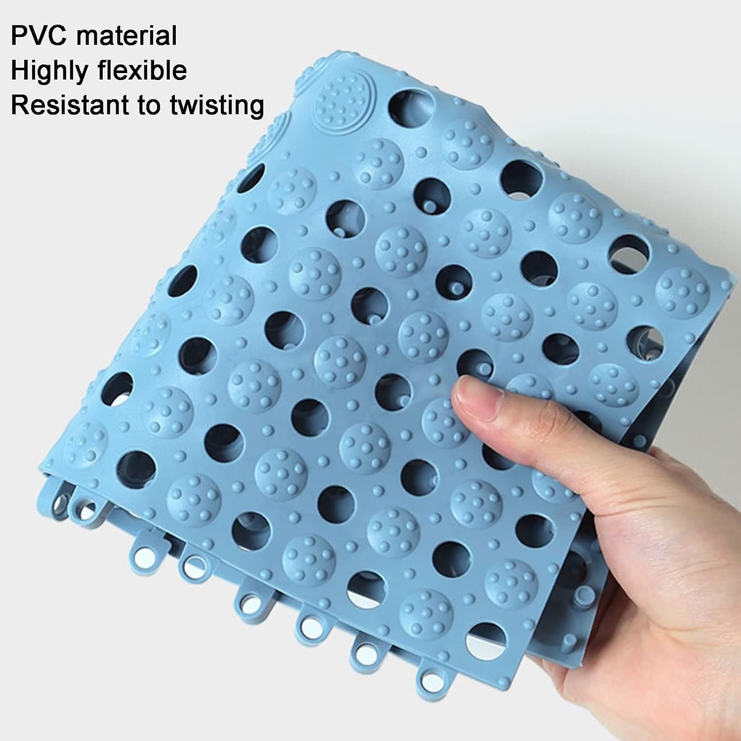 LXXW Drainage Non Slip Mat Bathroom Drainage Anti-Slip Mat Shower Floor Mat Cuttable Swimming Pool Restroom Wet Area Carpet, 11.8x11.8in for Swimming Pool Shower Room(Grey+White,10pcs)