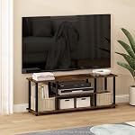 Furinno Turn-N-Tube TV Restez debout. 3-Tier Pas d'outils 3D Centre de divertissement, TV Console pour TV jusqu'à 50 Inch, pour le salon, Chambre, Amber Pine