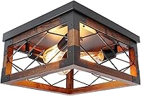 Vista 9 de Lámpara de techo de montaje empotrado estilo granja, 2 luces, lámpara de techo de granja, lámparas de cocina de esquina con enchufe E26, lámparas