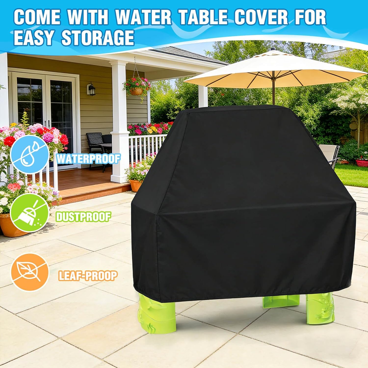 JONEG 3-Tier Water Table for Toddlers with Pump, Table Cover - Sand Activity Sensory Playset, Outdoor Outside Pool Backyard Summer Toys, Gifts for Age 1 2 3 4 5 8 Year Old Kids Boys Girls