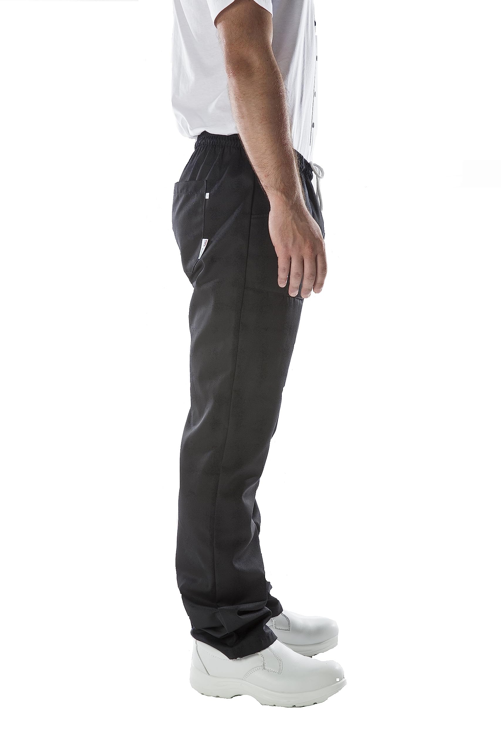 JOBLINE Pantalone da Lavoro Unisex con Elastico e Laccio Misto Cotone Chef, Cuoco, Catering tg. XS - 4XL