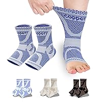 Vista 11 de Copper Ankle Brace with Adjustable Compression Bandage, Ankle Support Compression Sleeve for Men & Women, for Foot Pain, Sprained Recovery, Achilles