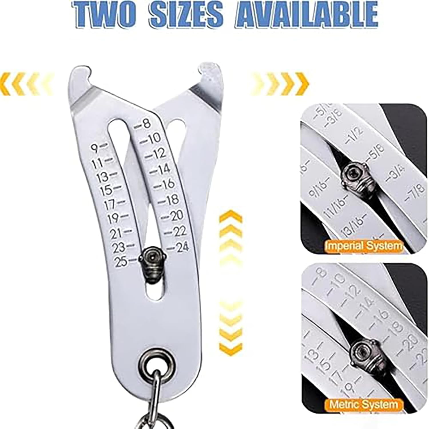Bolt Head Size Finder, Nut and Bolt Thread Checker, Bolt Size Finder Tool, Thread 𝐒𝐢𝐳𝐞 Checker Keychain, Portable Precise Thread 𝐒𝐢𝐳𝐞 Checker Keychain (5pcs)