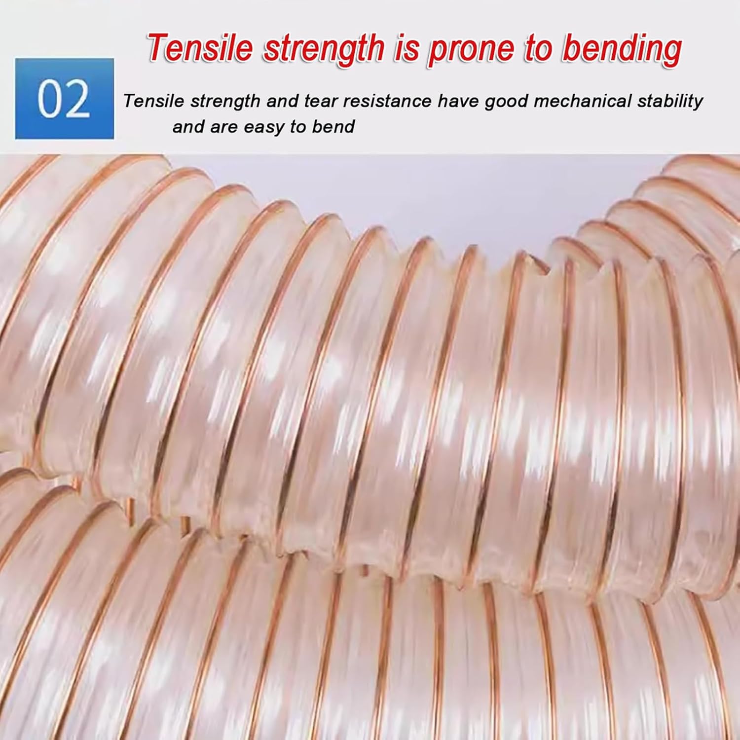 Retractable Vacuum Hose, 3.3ft/6.5ft/16.4ft/32.8ft Long Flexible PU Polyurethane Ducting Hose,Dust Collection Pipe Air Exhaust Pipe Vent Hose(L 2m(6.5t),ID 100mm/3.94in)