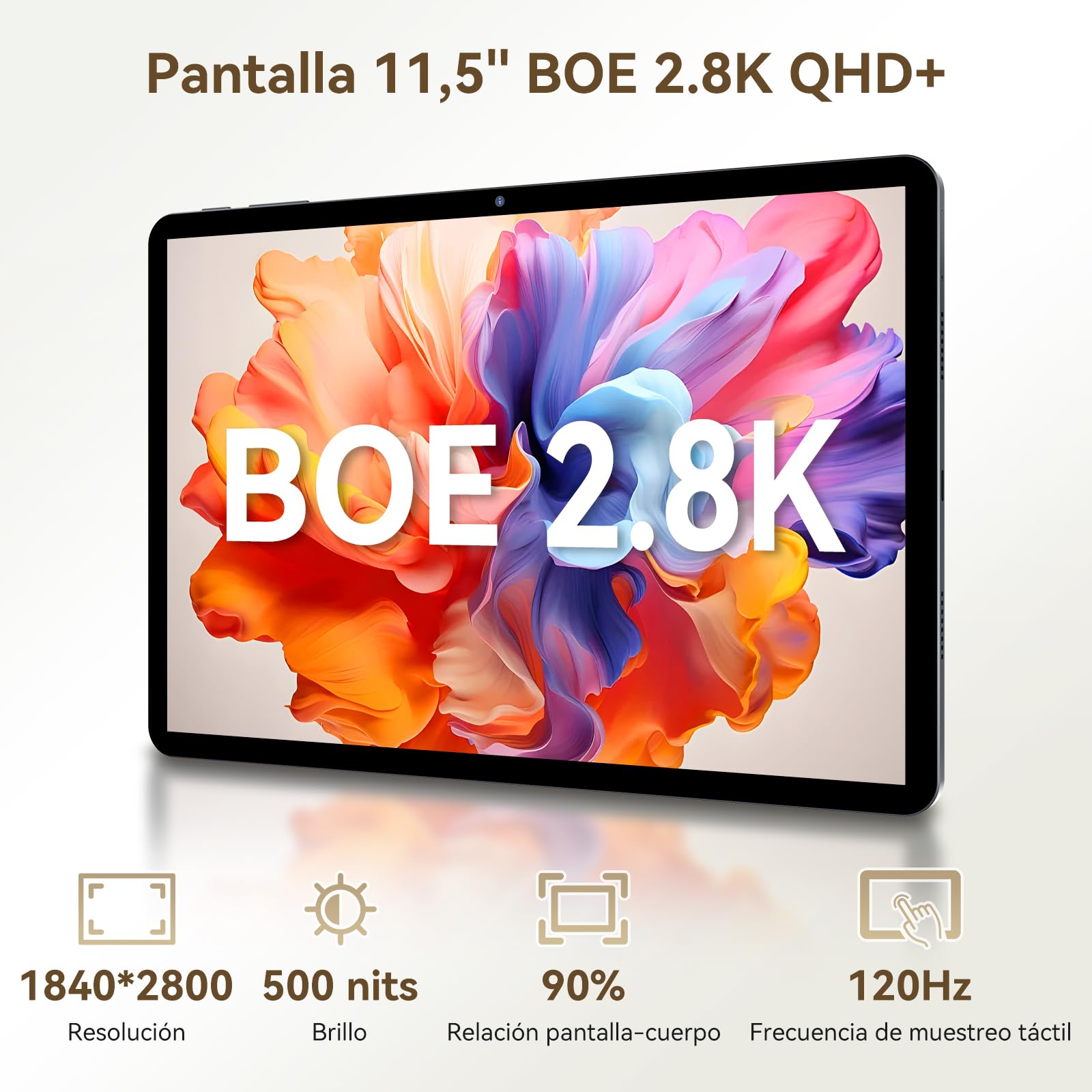 TABWEE T12Pro Android 16 Tablet con Teclado, 2.8K QHD+, Helio G100 | Tablet 11 Pulgadas con Tarjeta Sim, 32 GB RAM+256 GB ROM, 8000 mAh, 13 MP+8 MP, Widevine L1, Gemini AI (4 Años de Garantía)