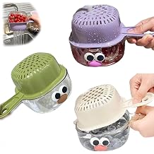 Kitchen Dual Layer Draining Basket with Handle, Handy Mini Berry and Tomato Washer, Double Drain Plastic Fruit Washing Bowl, Fruit Storage Container