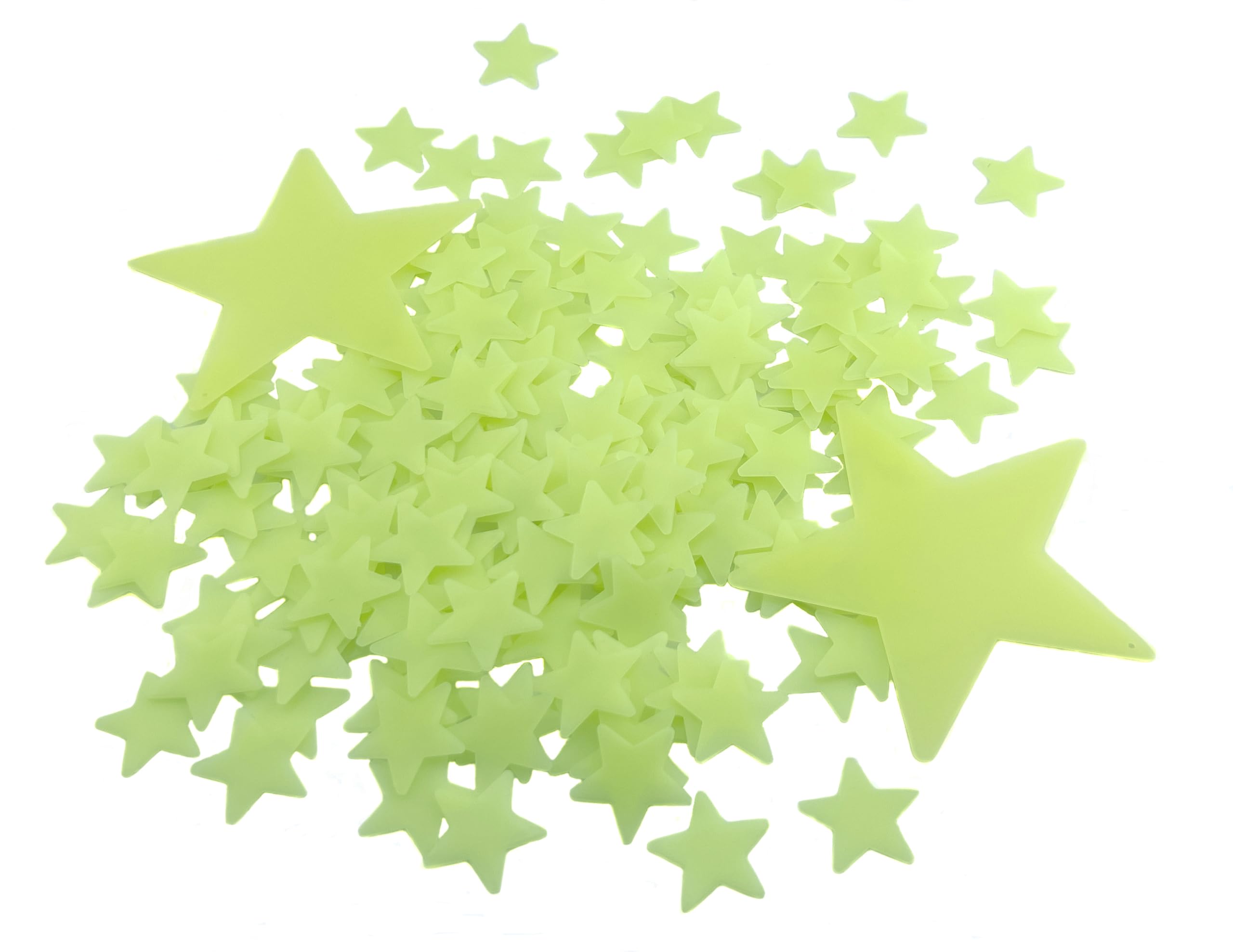 HoneyToys 200PCS 1.2" Luminous Stars Glow in the Dark Fluorescent Noctilucent Plastic Wall Stickers Decals for Home Ceiling Wall Baby Kids Bedroom (Yellow)