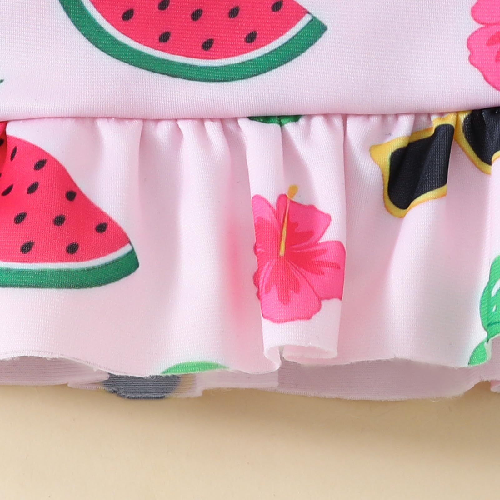 Schwimmanzug äRmellos Madchen 2 Jahre Baby,Mädchen,kurz,zweiteilig,Badeanzug,Fliegende Ärmel,bedruckt,Obst-Top,Volants,kurzes Set,Schwimmen,Sommer