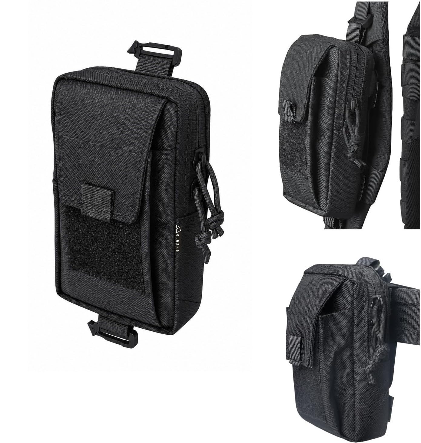 ALASKA® Tactical Backpack Shoulder Strap Pouch, MOLLE EDC Utility Pouch for Cell Phone & Gadgets, Compact Organizer for Camping, Hiking, Travel-image-39
