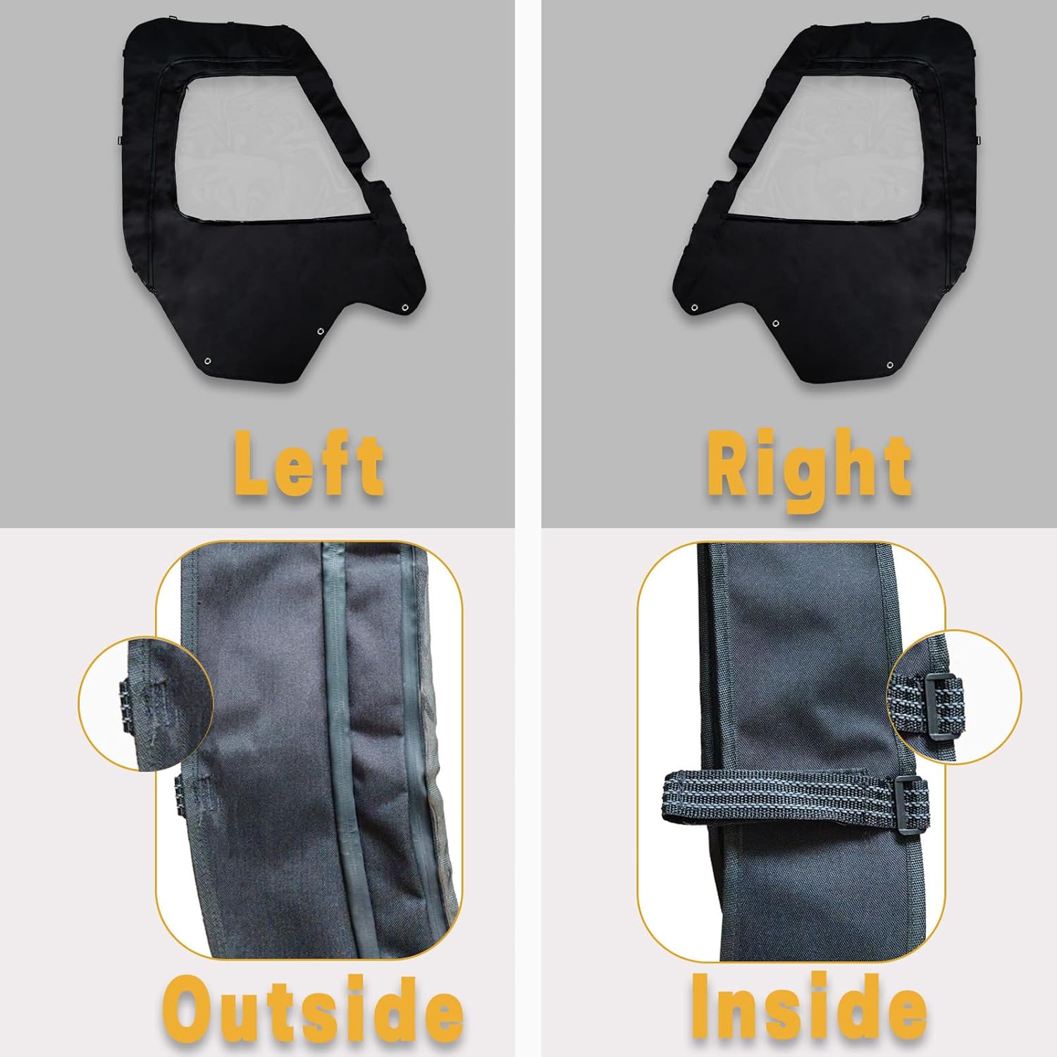 Chikia Hisun Axis 500 Soft Side Doors and Rear Windshield Replacement For Hisun 500 700 Massimo MSU500 MSU700 Coleman UT500 UT700