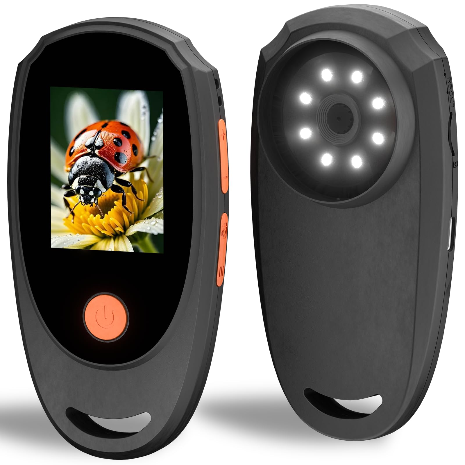 KeFvoer Handheld Digital Microscope with 2.0 Inch IPS Color Screen, Portable Magnifying Glass for Kids, 500x Magnification, 8 Adjustable 3-Level LED