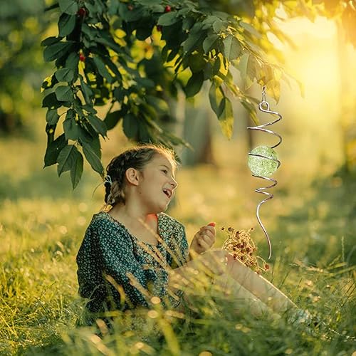 Miniatura 8 de Girador de viento que brilla en la oscuridad, bola de observación en espiral, cola en espiral decorativa, estabilizador de viento, atrapador de sol,