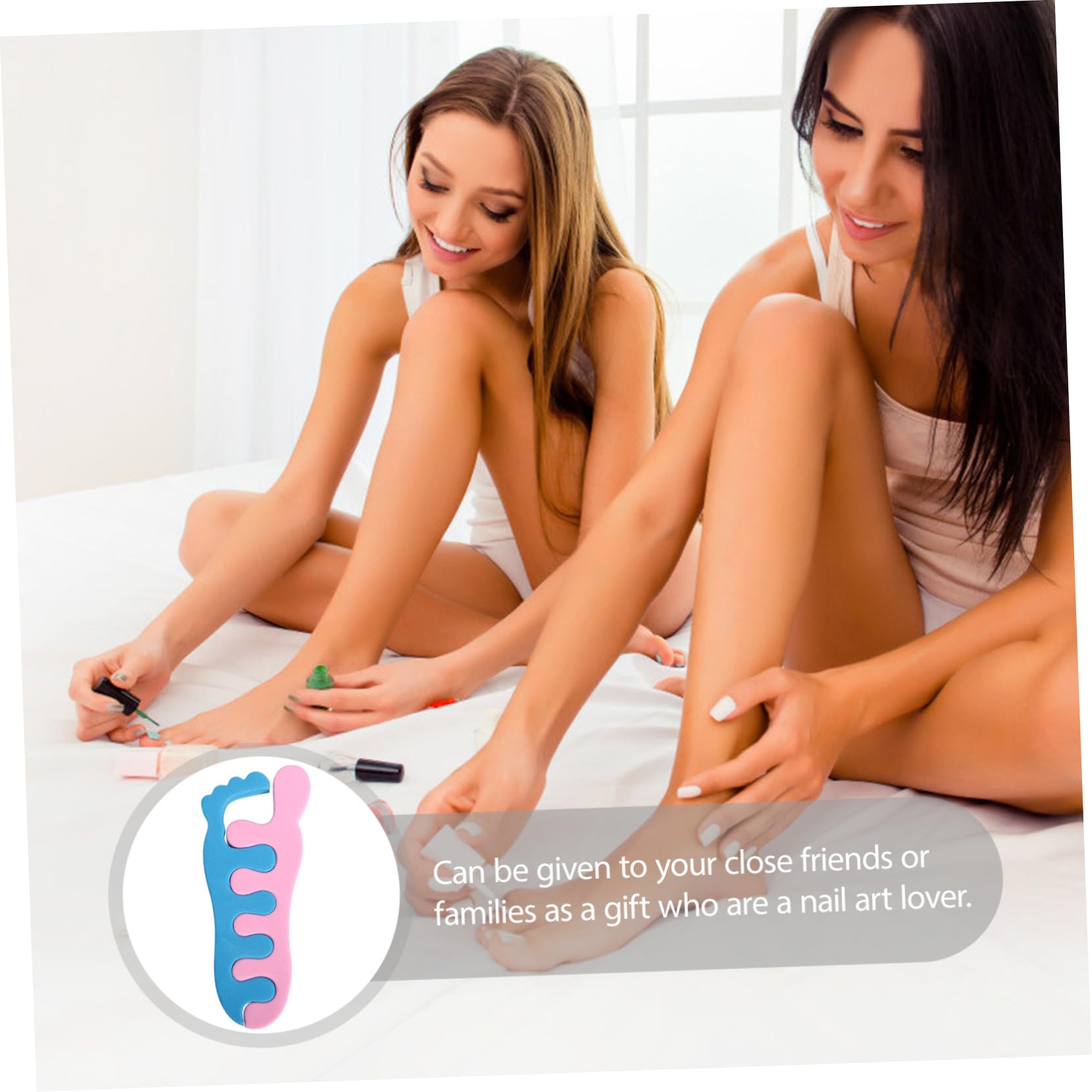 OATIPHO Toe Spreaders for Feet Men Women 10 Pairs Nail Art Toe Separators for Bunions Random Color