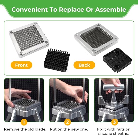 Replacement Chopper Blade Commercial Vegetable Chopper Dicer Stainless Steel Blade for Fruit Cutting Machine Tomato French Fries Cutter 1/4 &1/2