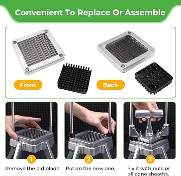 Replacement Chopper Blade Commercial Vegetable Chopper Dicer Stainless Steel Blade for Fruit Cutting Machine Tomato French Fries Cutter 1/4 &1/2