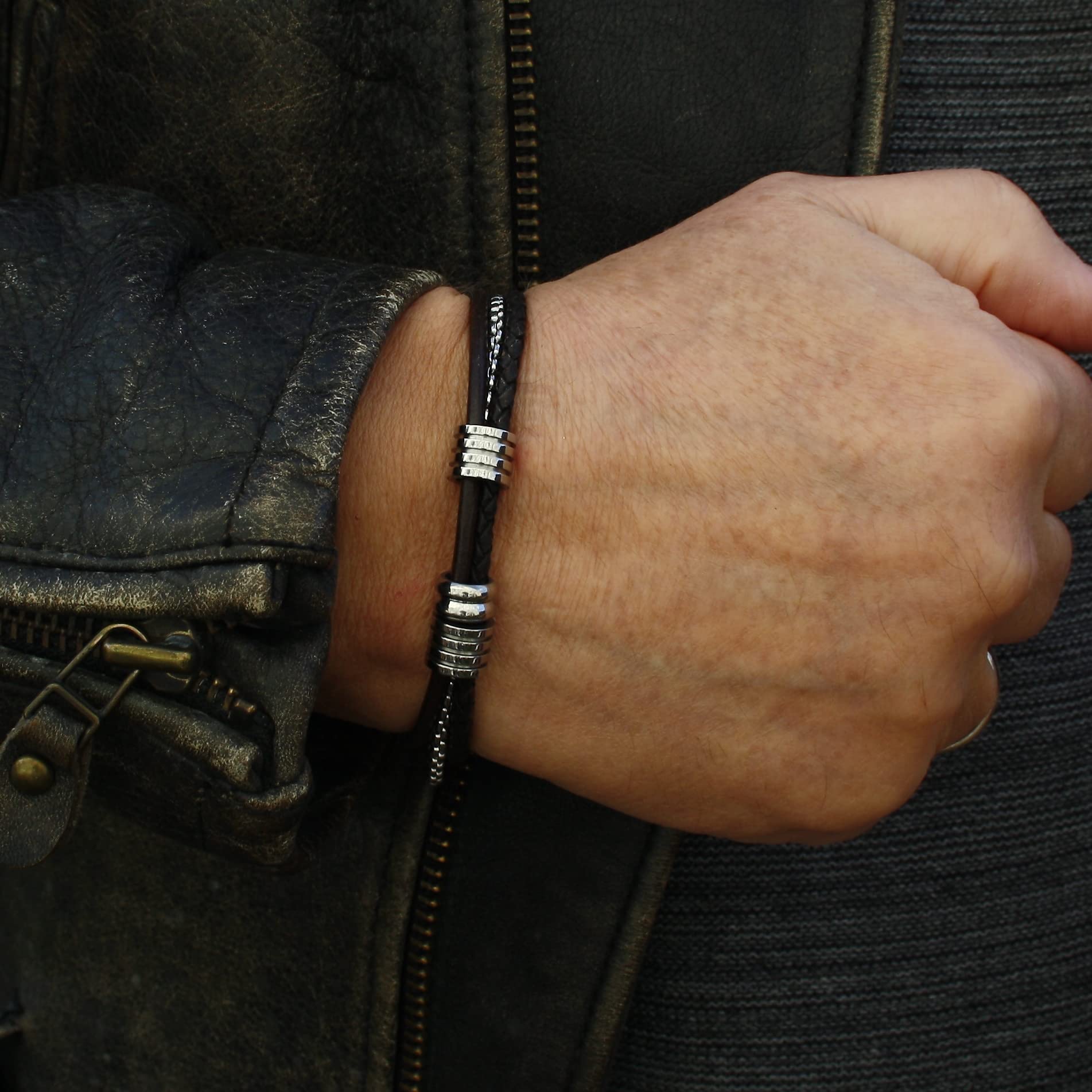 Leder-Armband LEX R Braun Männer Herren