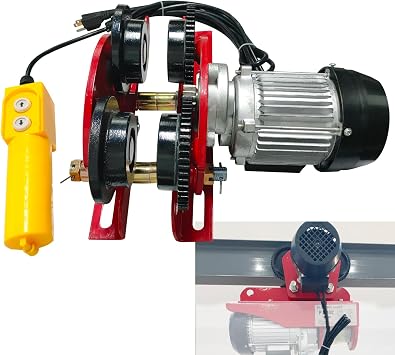 Electric Trolley for Power Hoist, 2204LBS Capacity, for PA200-PA1000 Hoists Push Geared Overhead Heavy Duty Wheels, 2.68-4.33"Adjustable Beam Flange Width for Straight Curved I Beam Trolley
