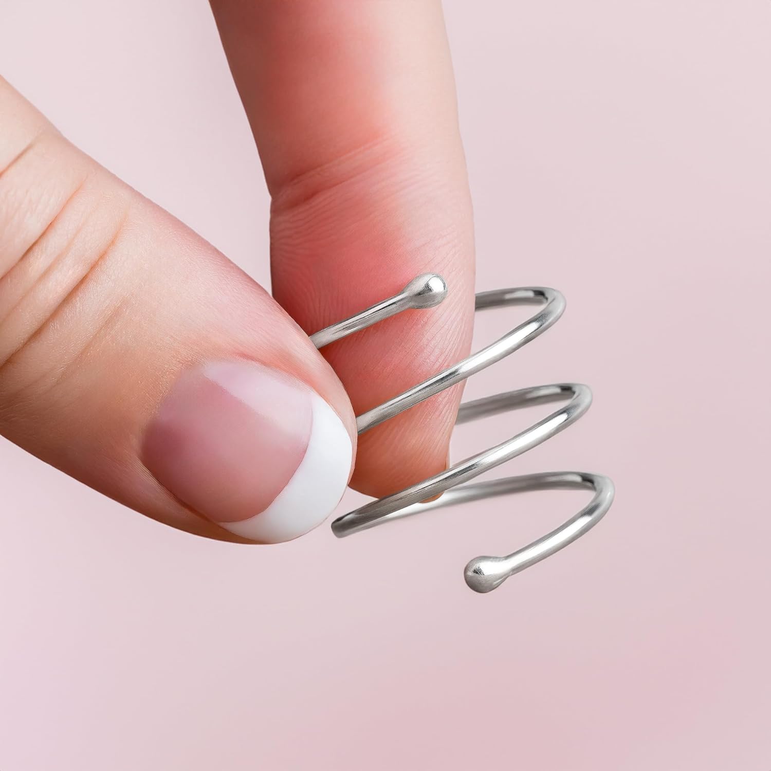 Spiral Bypass Ring | Adjustable Sterling Silver Wrap Around Coil Ring | Jewelry for Women and Girls | Comfort Fit | USA Sizes 4-12 (8)