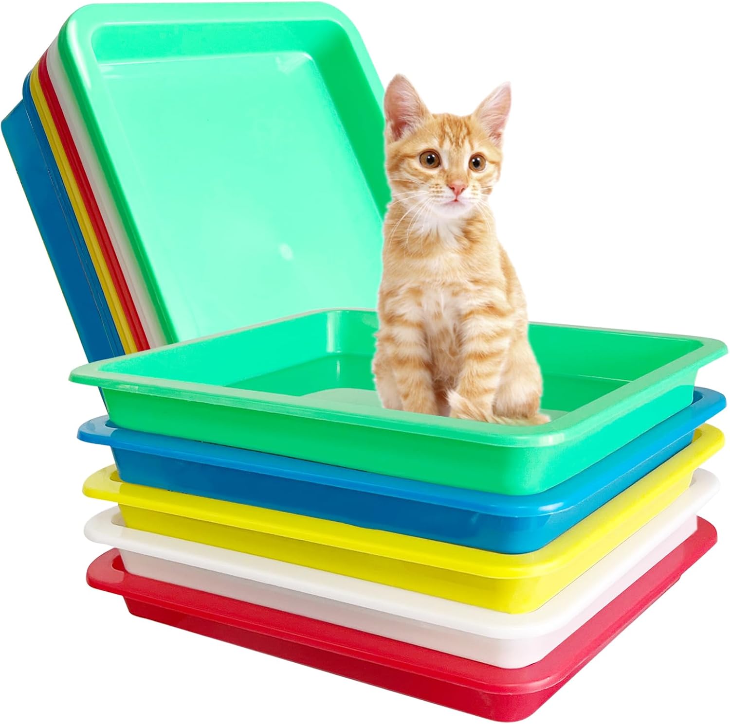 Hlimior 15 Pieces Small Kitten Litter Box, Nonstick