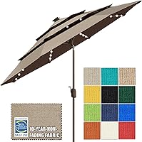 Vista 18 de EliteShade USA - Sombrilla solar de 9 pies / 2.74 metros, de 3 niveles, con 10 años sin decoloración, 80 luces LED para patio, mesa al aire libre