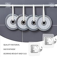 Vista 5 de 8 soportes para barra de cortina sin taladro, sin taladrar, autoadhesivos, ganchos de barra de cortina, ganchos ajustables para barra de cortina
