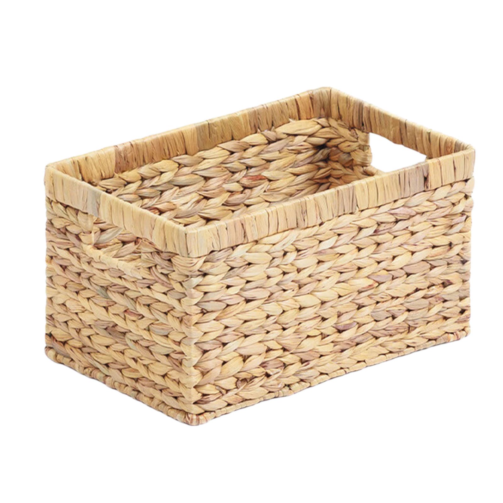 Bucolic Hyacinth Grass Storage Solution Weaving Storage Bin for Organized Kitchen Pantries and Coffee Table Arrangement Thin Container