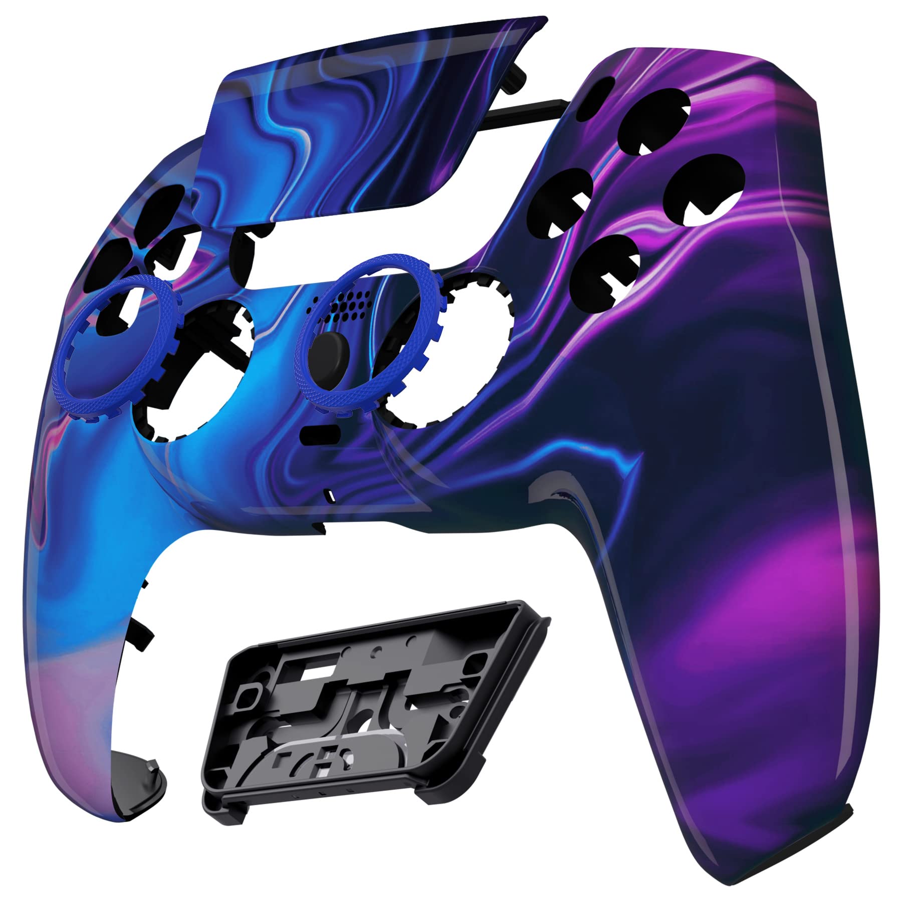 eXtremeRate Luna Cover Ricambio per ps5 Controller,Custodia Copertura Frontale Scocca Shell Ridisegnato&Touchpad&Anelli Compatibile con ps5 Joystick BDM 010/020/030/040/050-Origine del Caos