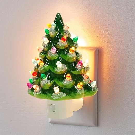 Christmas Tree Night Light, Christmas Tree Night Light Plug in, Ceramic