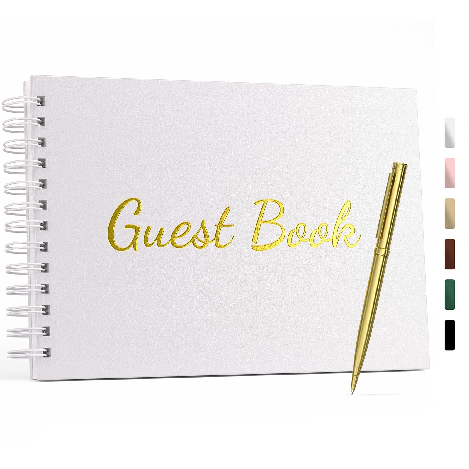 Elegant Wedding Guest Book - 100 Pages With Lined & Blank For Messages & Photos