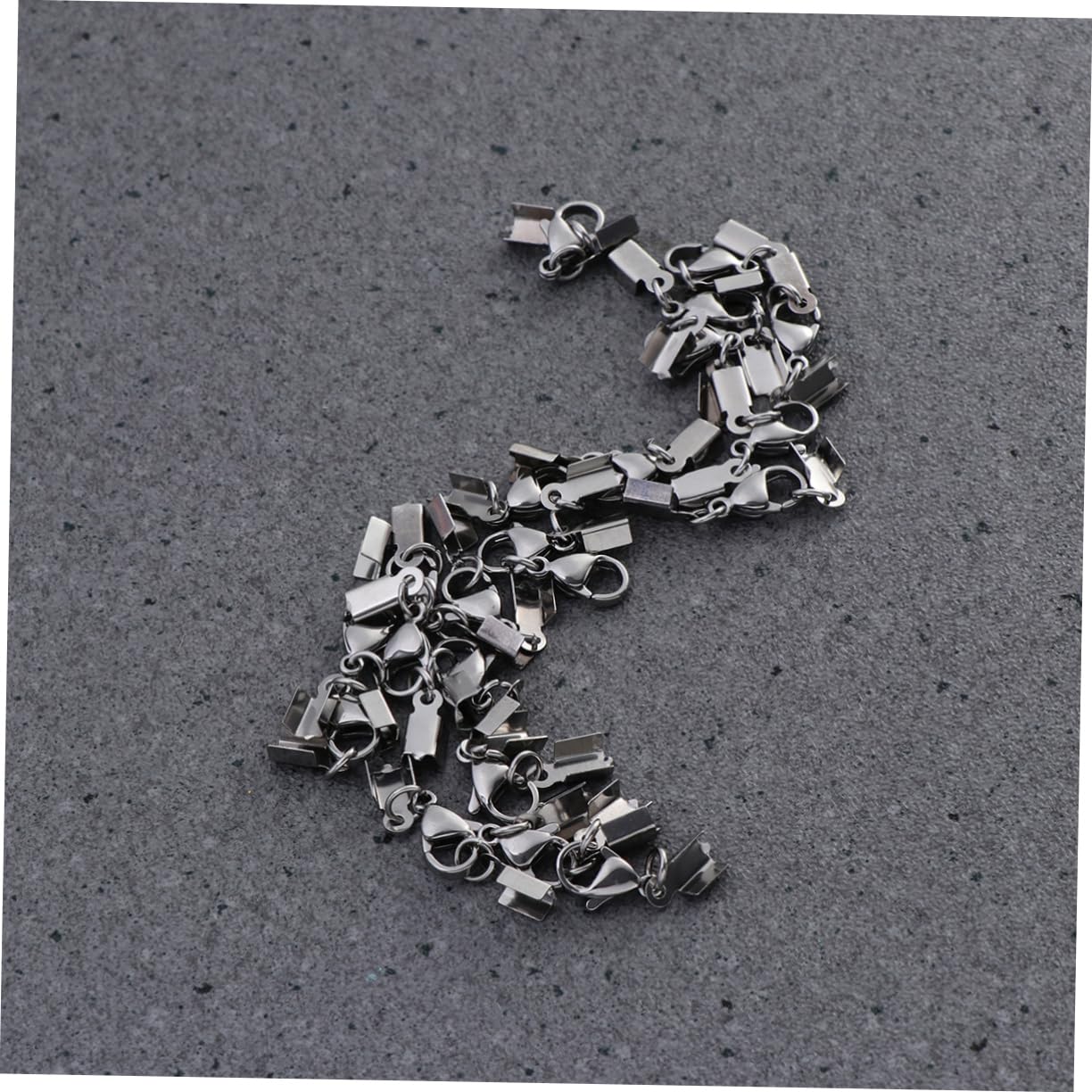 NUOBESTY 80piezas Ganchos De Langosta Inoxidable Para Joyería Broches De Clavo Para Pulseras Collares y Pendientes Accesorios De Bricolaje Color Plata