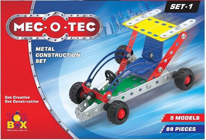 TOYZTREND Toysbox MEC - O - Tec Set 1 Metal Construction Toy, Building Blocks, Educational Toys for 6+ yrs Boys and Girls, Multicolor