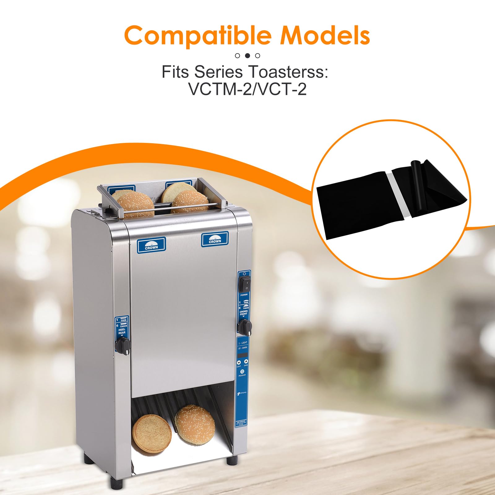 Paquete de 10 hojas de liberación de PTFE Antunes VCT-2 Toaster