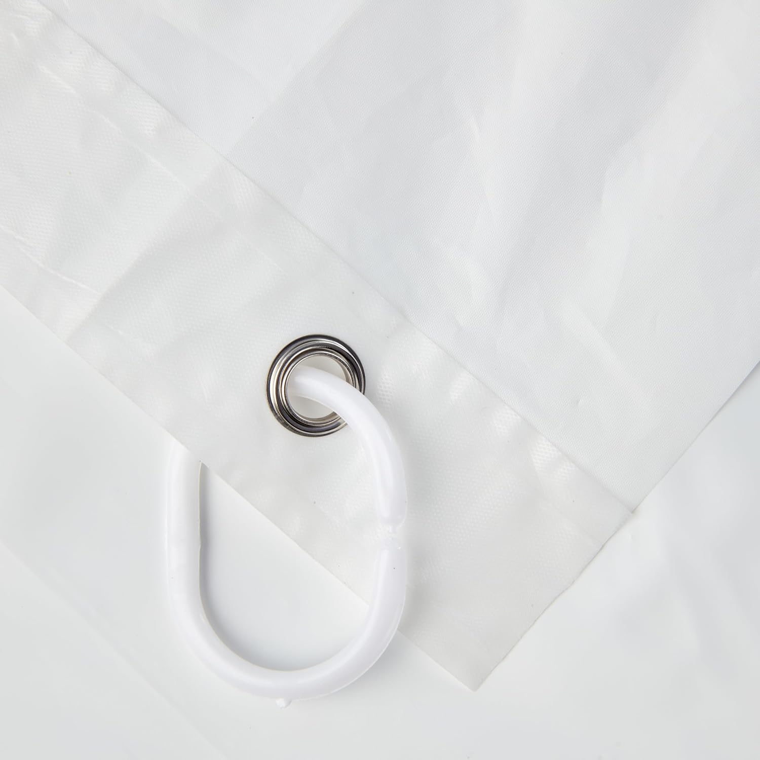 Ecoluxe PEVA Bathroom Waterproof Shower Curtain Liner 70" W X 70" H, White, Heavy Duty Hotel Quality Shower Curtain Liner with Metal Grommets and Plastic Shower Hooks