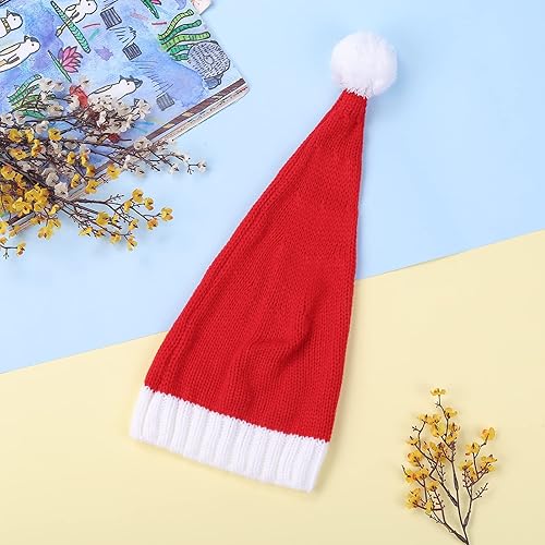Miniatura 6 de 2 sombreros de punto de Navidad para padres e hijos gorro de Papá Noel con pompones gorro cálido de invierno para adultos gorro de calavera para
