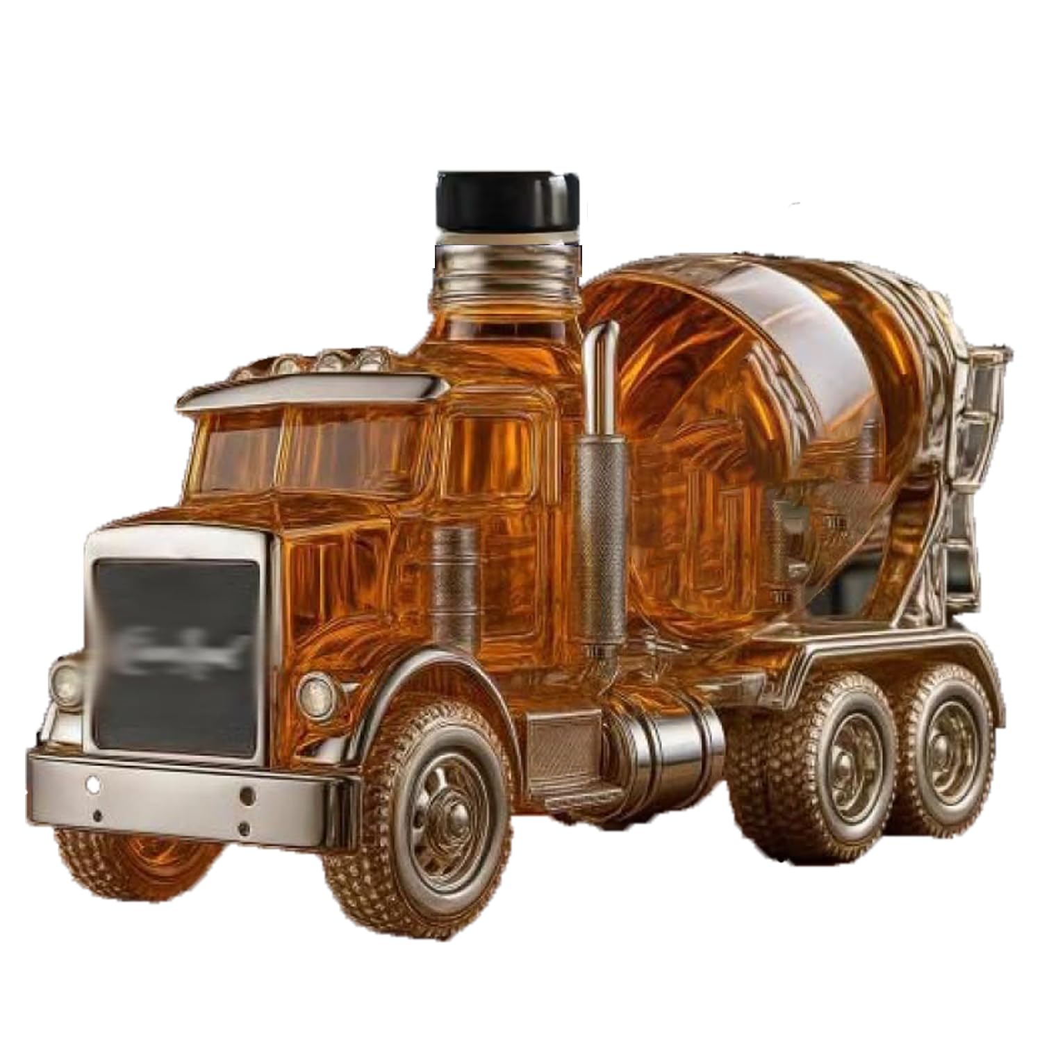 HoldOneLight 300ml Cement Mixer Truck Whiskey Decanter – Premium Glass Liquor Dispenser & Display Jug, Novelty Decorative Alcohol Holder for Home Bar (Transparent) — image 1
