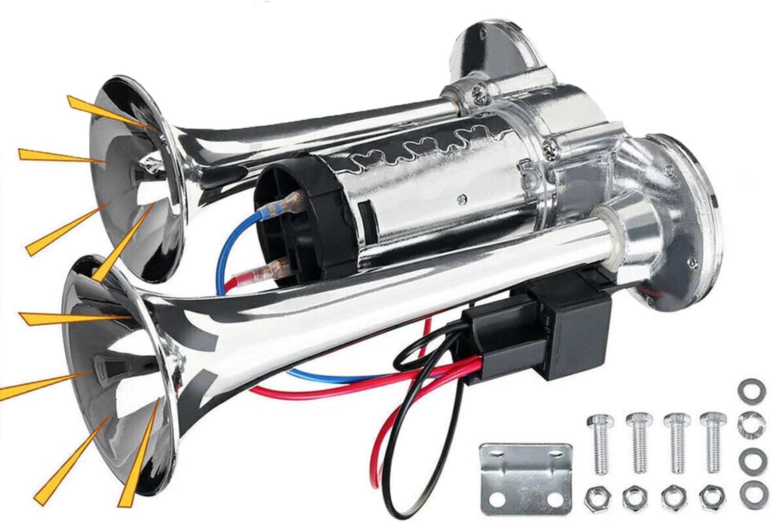 Air Horns Kit with Compressor 12V Car Horns Loud Truck Horn Dual Trumpet for Truck