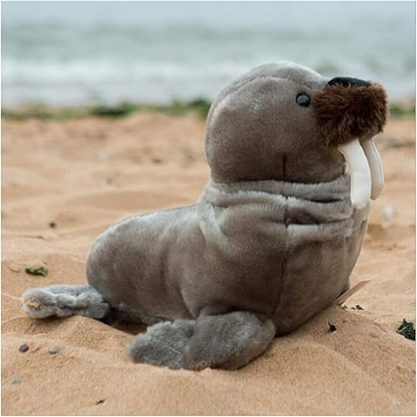 Amazon Co Jp ぬいぐるみ 新しいシミュレーションセイウチぬいぐるみおもちゃソフトかわいいシール海の動物ぬいぐるみ創造的な贈り物 Color Gray Height 27cm おもちゃ